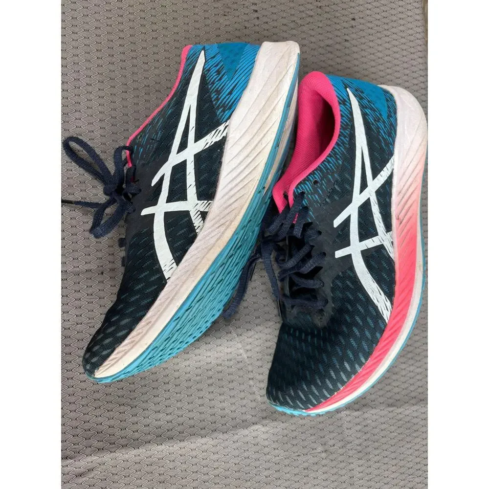 ASICS Hyper Speed Shoes Womens Size 8.5 Blue Pink Running Sneakers 1012A899